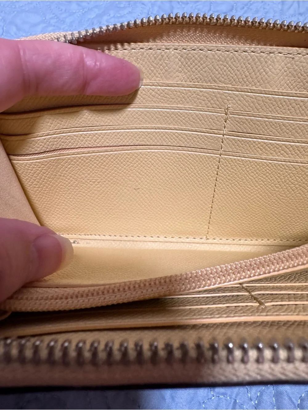 Coach Yellow Saffiano Leather Zip Wallet Yellow
